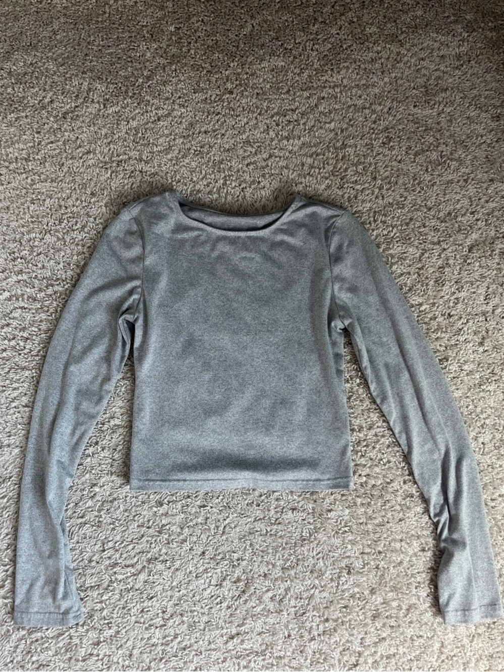 Zara Silver Metallic Long-Sleeve Crop Top